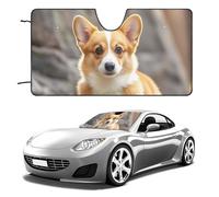 Corgi Dogs - Parasole per parabrezza auto, mantiene fresco l'interno dell'auto, 139,7 x 76,2 cm, pieghevole, parasole per finestrino anteriore, scudo termico per SUV, camion, blocca i raggi UV