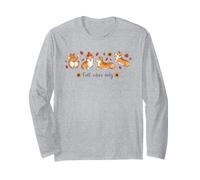 Corgi Fall Vibes Only Autumn Dog Lover Maglia a Manica