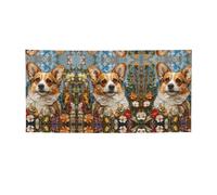 Corgi Fiori Floreali Primavera Giardino Stampa Decorazione Festa,Migliori Bandiere Banner Per Eventi,Disegni Innovativi Per Compleanno Forniture Per