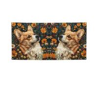 Corgi Fiori Floreali Primavera Giardino Stampa Versatile Party Banner,Migliori Bandiere Banner Per Eventi,Decorazioni Per Feste Di Compleanno
