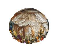 Corgi Floral Flowers Spring Garden Print DoubleShower Cap Cuffia da a per il bagno Cuffia da a per donna Cuffia da a per uomo Salone Uso domestico