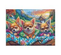Corgi Floral Forest Puzzle 500 Pezzi Per Adulti in Cartone Rigido 3D Panoramico Per Viaggi E Vacanze Miglioramento Concentrazione Edizione Esclusiva Qualità 500 PCS