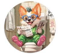 Corgi Go Toiletten-Puzzle, 1000 Teile, für Erwachsene, rund, aus Pappe, Heimdekoration und interaktives Familienspiel, ideales Geschenk, 1000 Teile (67,5x67,5cm)