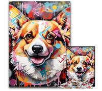 Corgi Graffiti, puzzle da 1000 pezzi, rompicapo impegnativo, attività per famiglie, decorazione per la casa, regalo di Natale 50x75CM/19,68x29,52 pollici