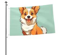 Corgi, graziose bandiere per cani per esterni, 0,6 x 0,9 m, bandiera stagionale da giardino con occhielli per esterni, per decorazioni per la casa, sfondo fotografico