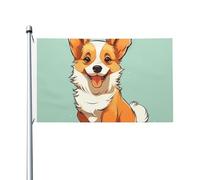 Corgi, graziose bandiere per cani per esterni, 9 x 1,5 m, bandiera stagionale da giardino con occhielli per esterni, decorazione per la casa, sfondo fotografico
