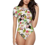 Corgi Hawaiian Tropical Estate Ananas Tutina Per Le Donne Di Base Adulto Body Pigiama Tinta Unita Pagliaccetto Per Indumenti Da Notte Nero