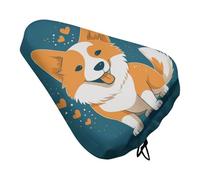 Corgi I Love You - Coprisedile per bicicletta, imbottito, extra largo, per donne e uomini, comodo, impermeabile, con coulisse, adatto per strada, montagna, esercizio, spin