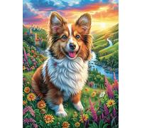 Corgi in Garden Rompicapo 300 Pezzi Per Regalo Di Battesimo Cartone Spesso Per Bambini Wild Animals Fantasy Fairy Tale Tema Baby Per Attività Educativa Con Confezione Regalo Da Passatempo 300 PCS