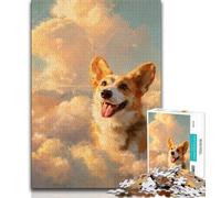 Corgi in The Cloud Puzzle da 1000 pezzi per adulti e adolescenti, giocattoli, giochi educativi antistress, adatti per la decorazione della scrivania (50x75cm)