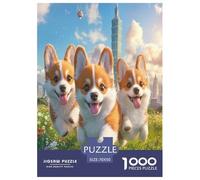 Corgi Jigsaw Puzzle Impossibili 1000Pcs Decorazione Per La Casa. Giochi Rilassamento E Intelligence Per Adulti E Ragazzi Da 14 Anni 70x50cm/1000pcs