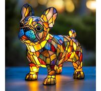 Corgi Lamp And Pug Lamp, Dog Series Art Night Light, Stained Resin French Bulldog Tabletop Night Light, Cute Pet Dogs Themed LED Table Lamps with Warm Ambient Glow u-4017(French Bulldog)