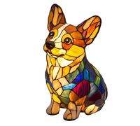 Corgi, lampada a forma di bassotto, in resina colorata, bulldog francese, luce notturna da tavolo, serie di cani, luce notturna vintage con animali, decorazione per la casa (F)