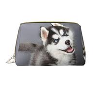 Corgi Leathers - Trousse per trucchi da donna, lavabile, da viaggio, con cerniera, astuccio organizer, Cane Husky Carino, Taglia unica