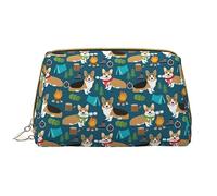 Corgi Leathers - Trousse per trucchi da donna, lavabile, da viaggio, con cerniera, astuccio organizer, Corgi, Taglia unica