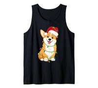 Corgi Luci Albero di Natale Vacanza Amante del Cane Canotta
