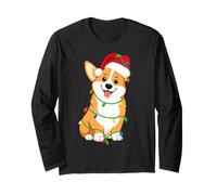 Corgi Luci Albero di Natale Vacanza Amante del Cane Maglia a Manica