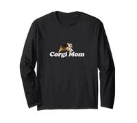 Corgi Mamma Illustrazione Carino Acquerello Animale Domestico Maglia a Manica