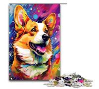 Corgi nel cratere circondato da schizzi Molti puzzle da 1000 pezzi per adulti come regalo Il regalo migliore adatto per adolescenti dai 14 anni in su Dimensioni 75x50 cm