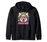 Corgi Nonna per Corgi Dog Pet Lovers Felpa con Cappuccio