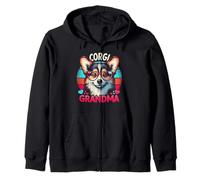 Corgi Nonna per Corgi Dog Pet Lovers Felpa con Cappuccio