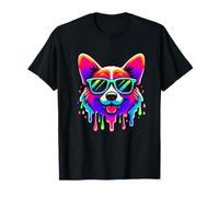 Corgi Occhiali da sole Ice Cream Drippy Melting Liquid Dog Maglietta