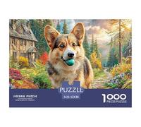 Corgi on Treadmill Puzzle Da Collezione Per La Famiglia - Stile Museo, 1000 Pezzi Con Immagini Puzzle Di Ispirazione Artistica Classica - Il Regalo Ricercato Per Adulti 14+ 52x38cm/1000pcs