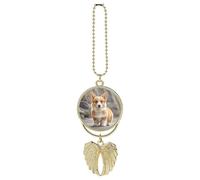 Corgi, ornamento da appendere all'auto, per specchietto retrovisore, regalo fortunato, ornamento da appendere, divertente ciondolo per auto, ufficio, decorazione domestica, Misura unica, Zinco