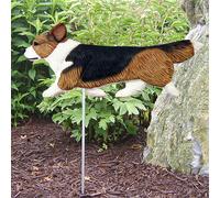 Corgi Outdoor Giardino Firmare Dipinto a Mano Figura Cardigan Sable