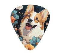 Corgi Pattern - 12 plettri per chitarra, spessore 0,46 mm/0,71 mm/0,96 mm, con custodia per chitarra acustica-elettrica, ukulele, basso