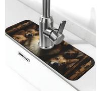 Corgi Pictures - Tappetino per rubinetto per lavello da cucina, super assorbente, cattura schizzi in diatomite, ad asciugatura rapida, in pietra, maniglia per gocciolamento, tappetino per asciugatura