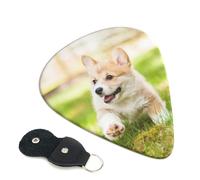 Corgi - Plettri per chitarra elettrica, acustica, 6 pezzi, con stampa di cuccioli, per basso, chitarre acustiche, ukulele, sottili, medi, spessori, 0,96 mm