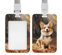 Corgi, porta badge con cordino staccabile, impermeabile, verticale, porta badge per infermiere, insegnanti, ufficio, donne e uomini