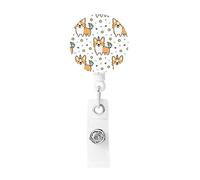 Corgi, porta badge retrattile con portachiavi, porta badge, clip per badge, badge identificativo, porta badge per medico, infermiere, personale in ufficio
