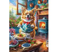 Corgi Puppy Baking at Home Puzzle 300 Pezzi Gioco Creativo Per Ragazzi Mitos Fantástico Cuento De Hadas Intelligenza Educativa Rompicapo Idea Regalo Per Figlio A Natale E Compleanno 300 PCS