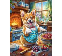 Corgi Puppy Baking in A Cozy Kitchen Puzzle 1000 Pezzi Sfida Creativa Adulti E Ragazzi Science Fiction Magical Dream Rompicapo Educativo Rilassamento Pressione Ridotta Idea Regalo Amici E Cugini 1000