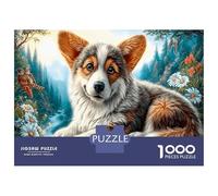Corgi Puzzle 1000 Pezzi Cartone Riciclato Divertimento Ruscello nella foresta con margherita Attività Indoor Famiglia, Giorni Pioggia Relax Mentale, Regalo Nonni 52x38cm/1000pcs