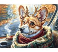 Corgi Puzzle 1000 Pezzi Per Regalo Di San Valentino Cartone Spesso Per Coppie Magical Cosmic Creatures Per Serate in Casa Insieme Con Confezione Regalo Edizione Esclusiva 1000 PCS/75x50cm