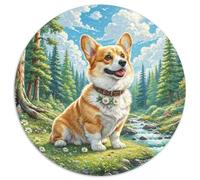 Corgi, puzzle a cerchio da 1000 pezzi, per adulti e bambini, con bordi lisci, giochi di sfide unici, 1000 pezzi (67,5 x 67,5 cm)