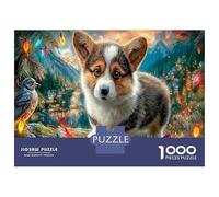 Corgi Puzzle Classico 1000 Pezzi Cartone Riciclato Alta Qualità Festive Valle della montagna Legame Familiare, Attività Indoor Coppie, 38x26cm/1000pcs