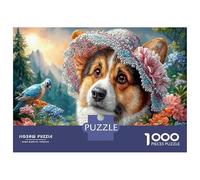 Corgi Puzzle Classico 1000 Pezzi Cartone Riciclato Giardino Fiorito di Montagna Allenamento Cognitivo Anziani, Attività Indoor, Regalo Compleanno 70x50cm/1000pcs