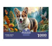 Corgi Puzzle Classico 1000 Pezzi Cartone Riciclato Lago della Foresta Autunnale Attività Indoor Per Coppie Famiglia, Divertimento Giorni Pioggia, 70x50cm/1000pcs