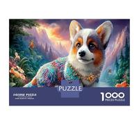 Corgi Puzzle Fai Da Te 1000 Pezzi Allenamento Cognitivo Valle della montagna Cartone Spesso Anziani, Miglioramento Memoria, Regalo Amatori 38x26cm/1000pcs