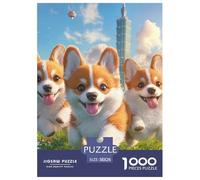 Corgi Puzzle Giogattotoli Sfida Regalo 1000 Elementi Giochi Canes Puzzle Relax Decora La Casa Classici Giochi Per Uomini E Donne 38x26cm/1000pcs