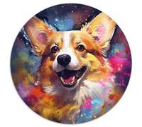 Corgi-Puzzle mit 1000 Teilen, rund, geeignet für Geburtstage, Halloween, Thanksgiving, Ostern, 1000 Teile (67,5x67,5cm)