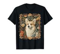 Corgi Ritratto Floreale Stile William Morris Maglietta