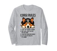 Corgi Rules Divertente Proprietario Cane Amante Animali Carino Gallese Cucciolo Amore Maglia a Manica