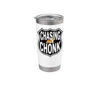 Corgi Runner Funny Chasing Chonk Bicchiere termico in acciaio inox doppia parete