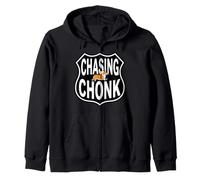 Corgi Runner Funny Chasing Chonk Felpa con Cappuccio