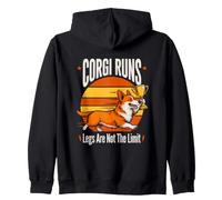 Corgi Runs Le Gambe Non Sono Il Limite Felpa con Cappuccio
